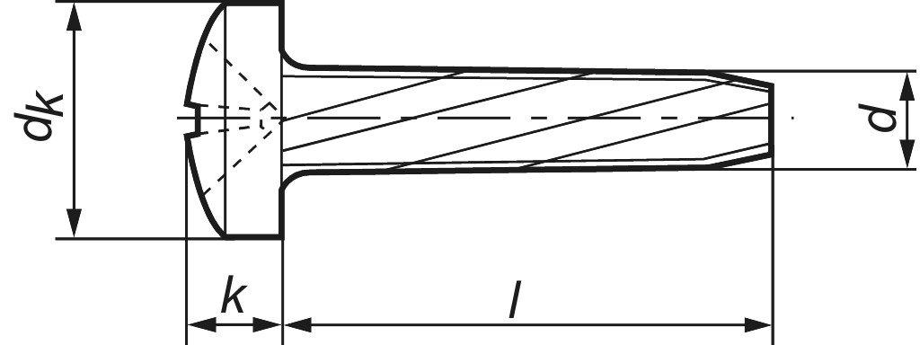 DIN 7516  AE M  4 x  8  St verzinkt     (Kopf: nach DIN 7985)